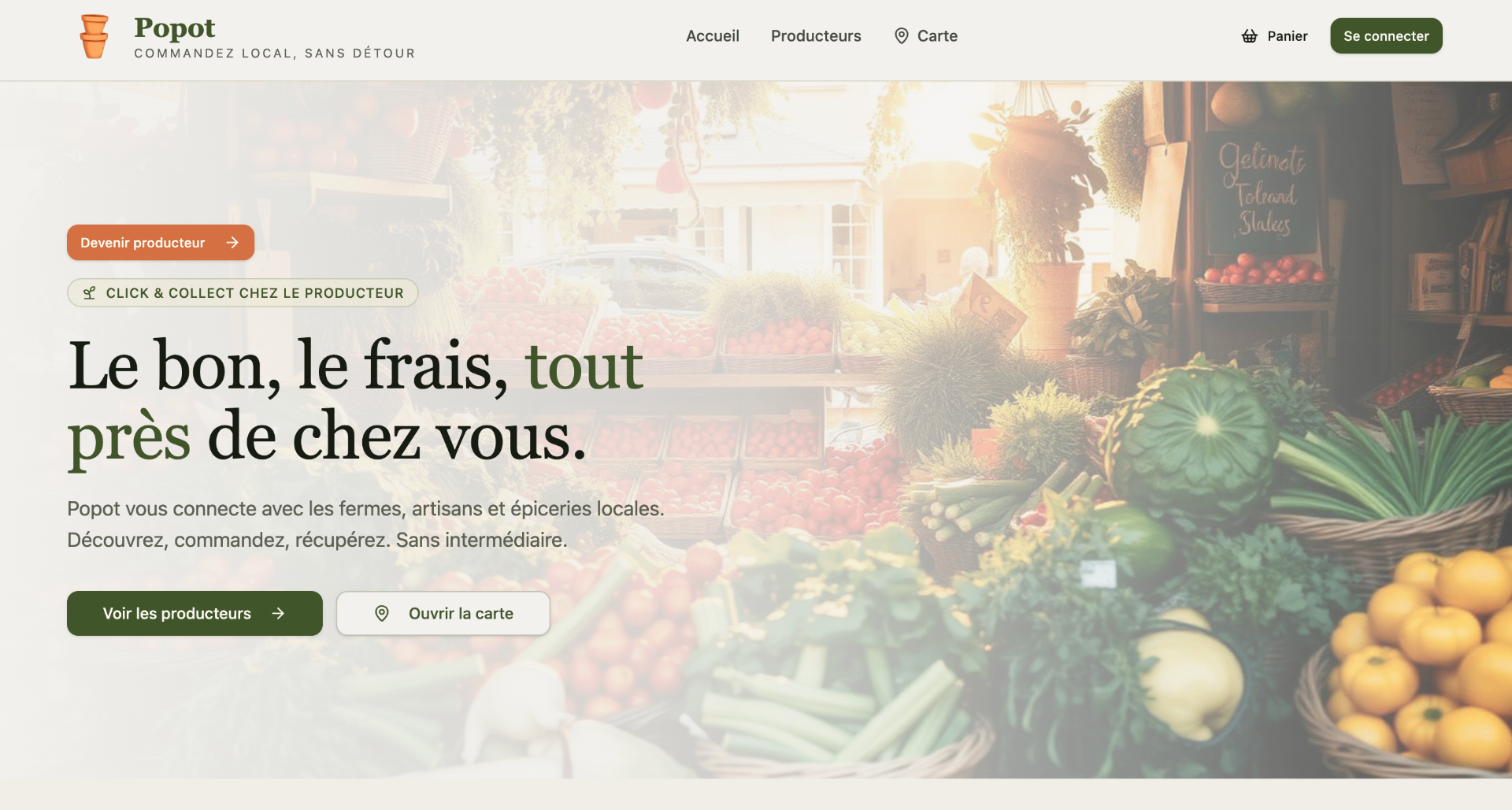 Aperçu du site Marché local