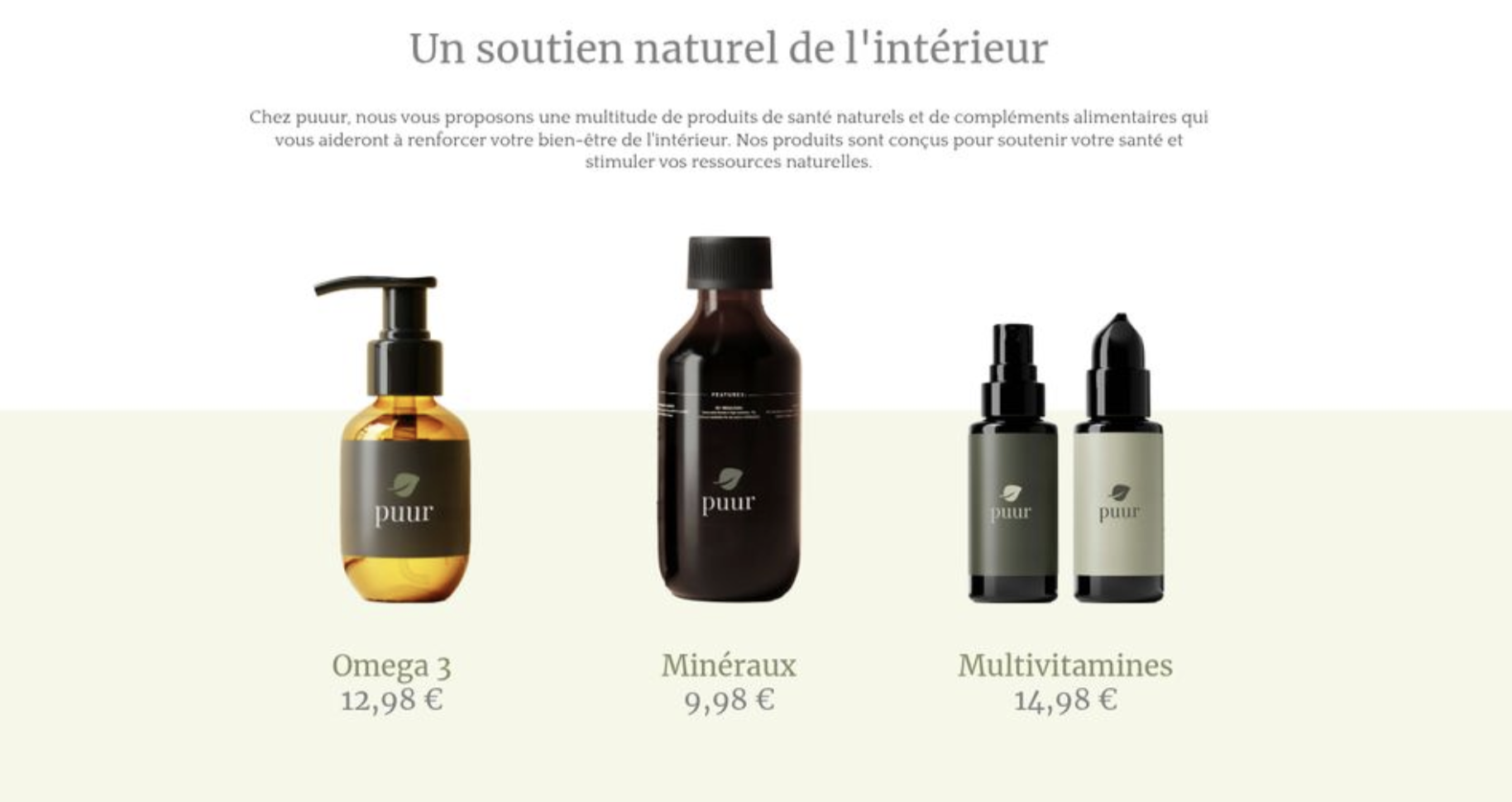 Aperçu du site Catalogue produits
