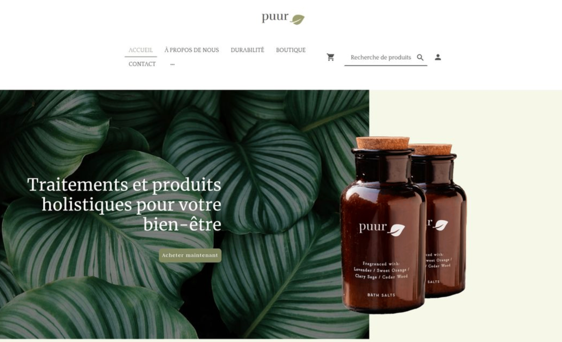 Aperçu du site Boutique bien-être