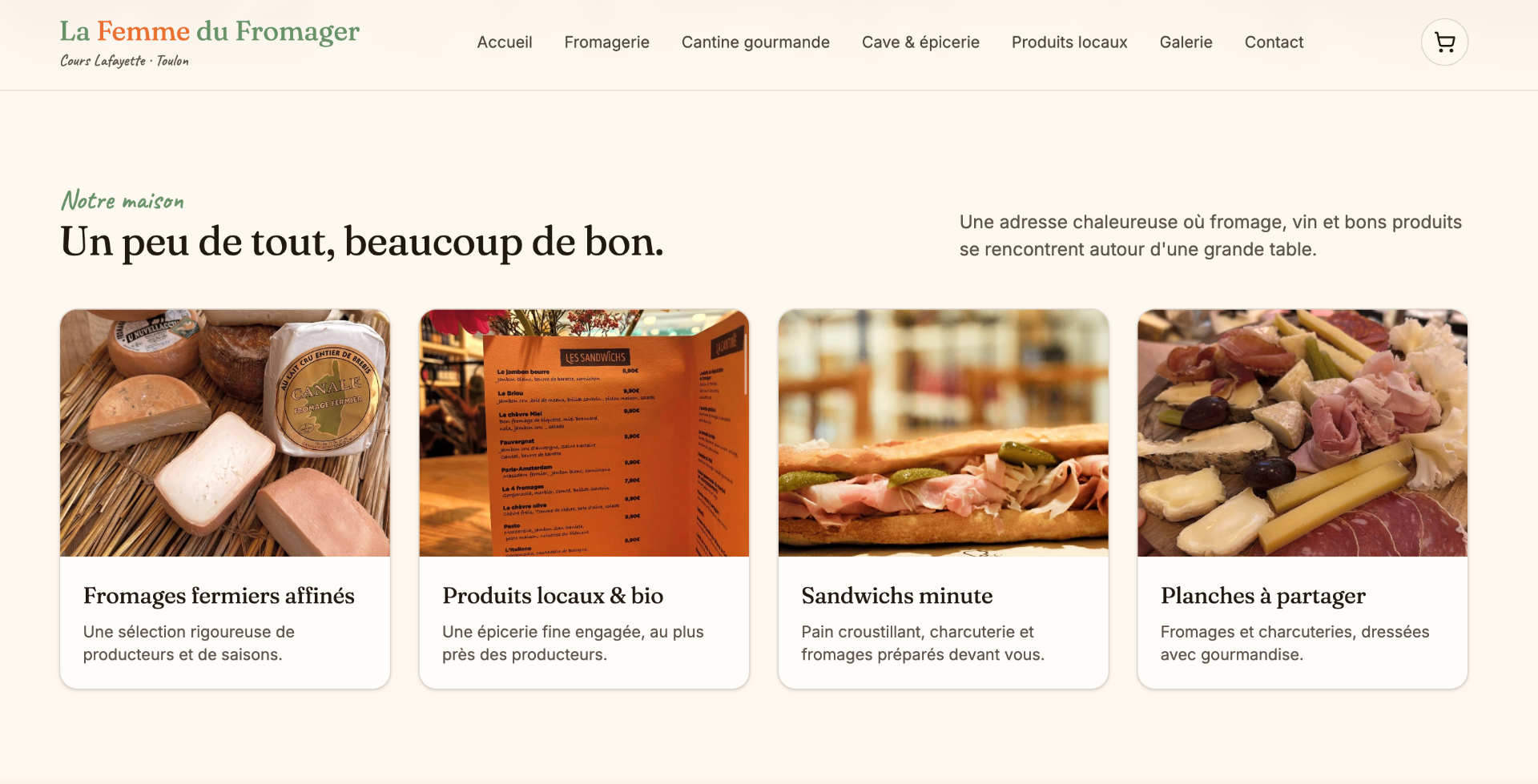 Aperçu du site Maison gourmande