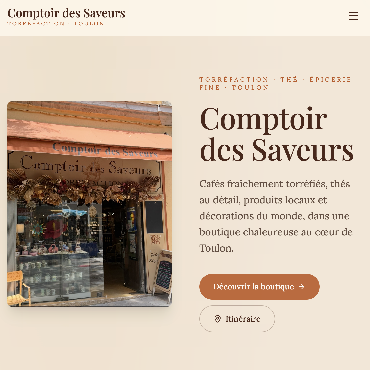 Aperçu du site Torréfaction artisanale